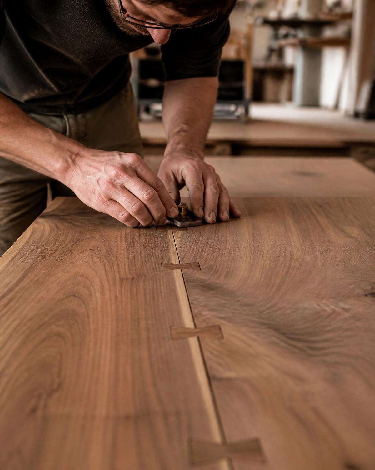 Artesano trabajando la madera